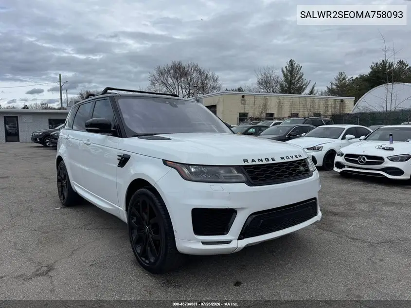2021 Land Rover Range Rover Sport — IAAI lot #45734531